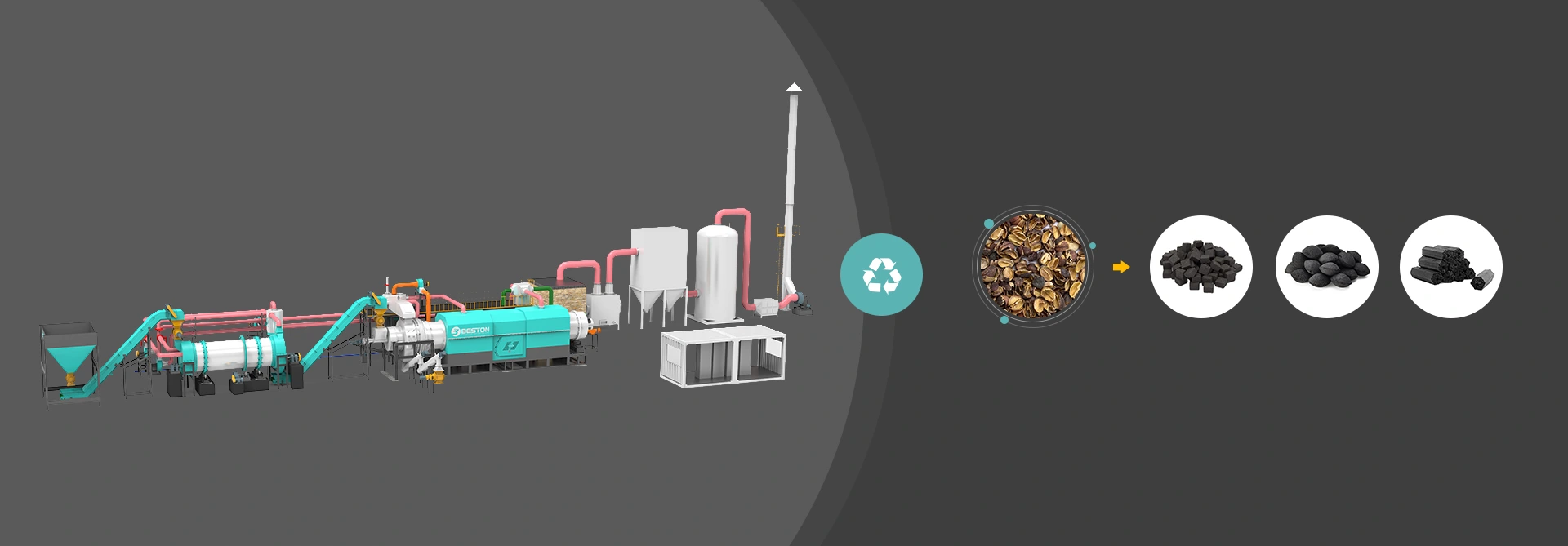 Coffee Husk Charcoal Making Machine
