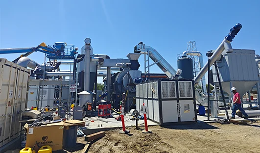 Установка пиролизной установки для биоугля