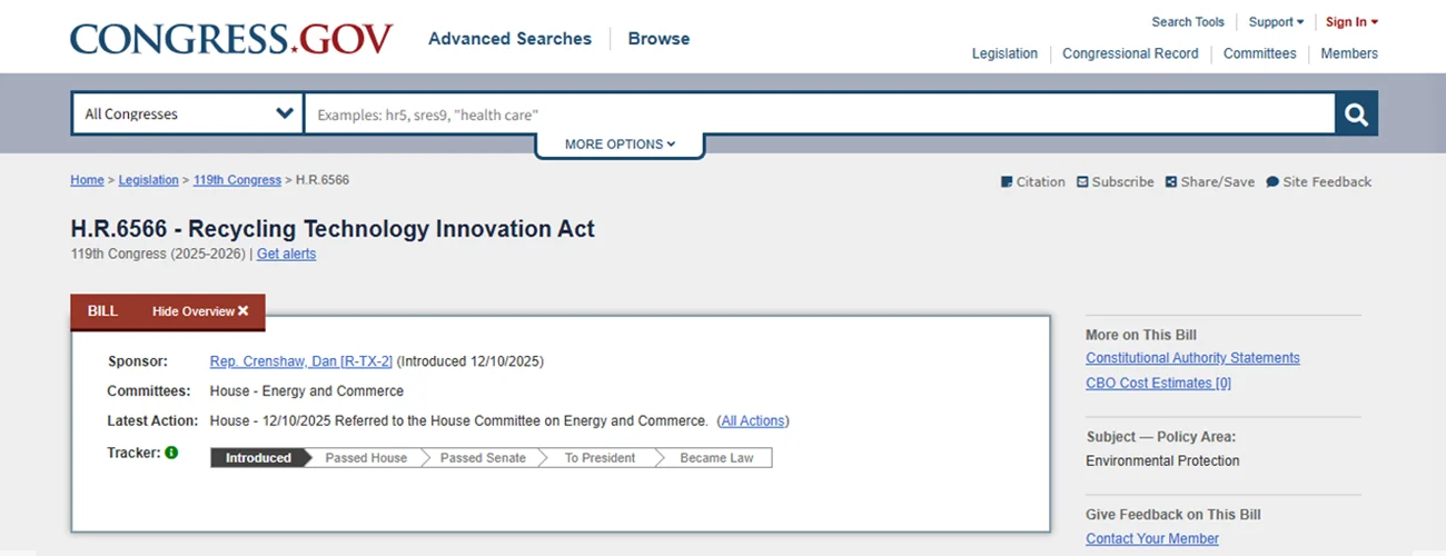 U.S. Recycling Technology Innovation Act
