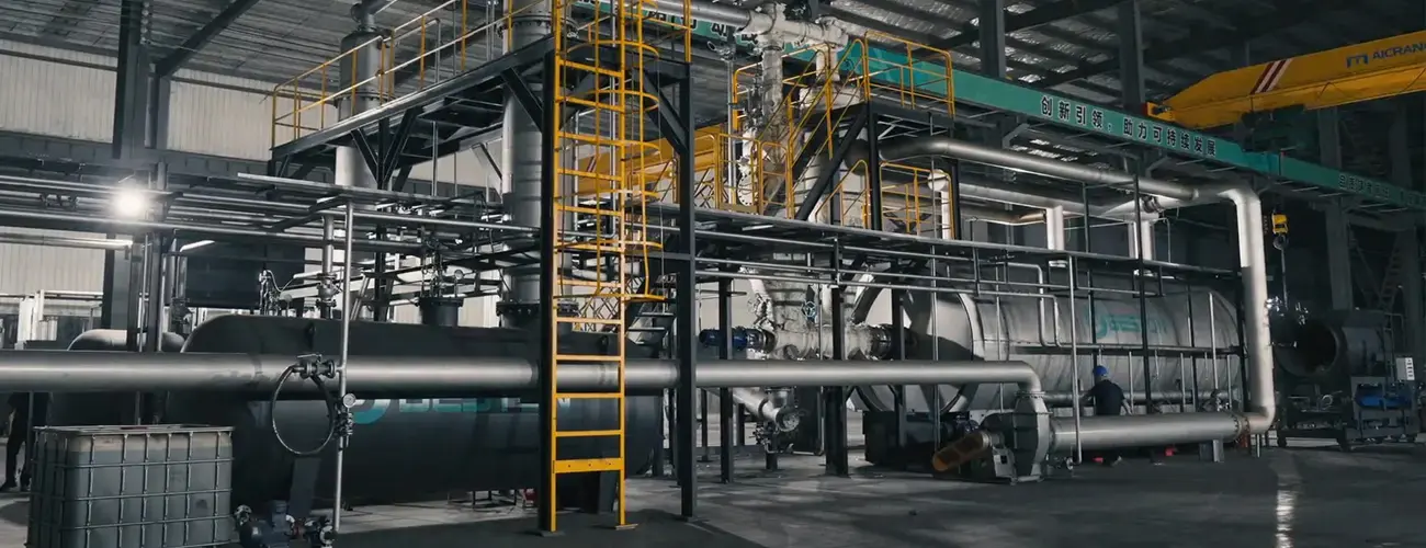 Beston BLJ-20 pyrolysis system inside the factory.