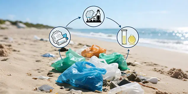 Extract naphtha from waste plastics