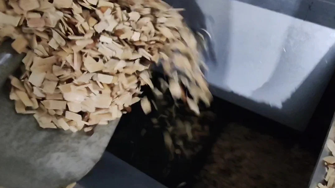 Wood Chips Enter BST-10 Wood Charcoal Machine