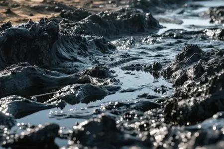 Oil Sludge Waiting for Treatment
