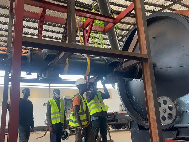 On site Installation of Main Pyrolysis Reactor in Nigeria