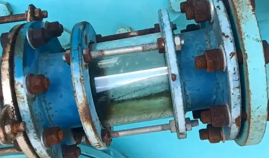 Pyrolysis oil being produced