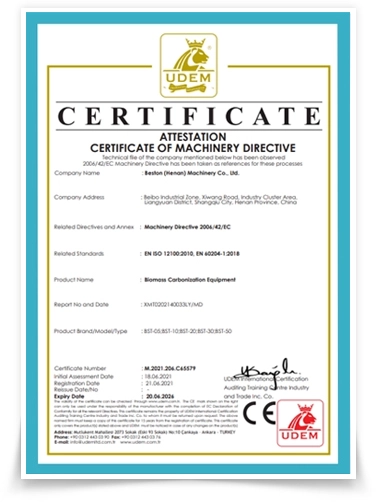 CE Certification for Pyrolysis Plant BST Series