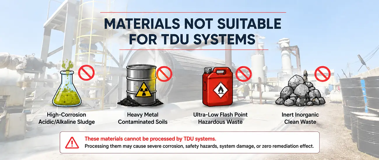 Other Materials That Cannot Be Processed by TDU Systems