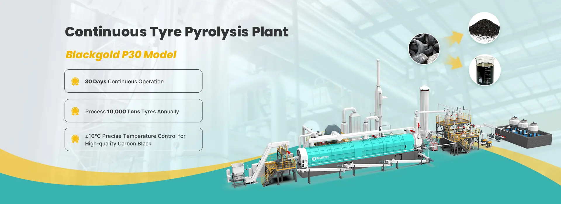 Banner of Continuous Tyre Pyrolysis Plant