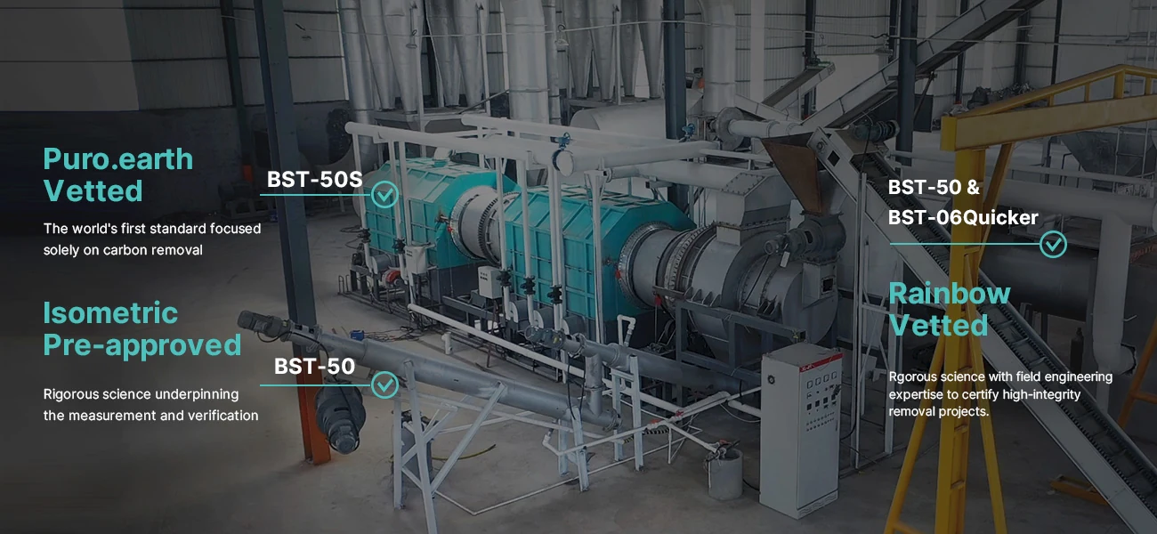 Beston Palm Kernel Shell Charcoal Machine Vetted by Puro.earth Isometric Rainbow