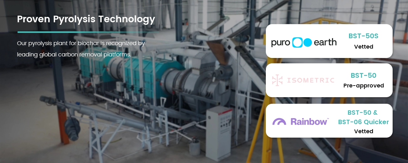 Puro.earth & Isometric & Rainbow Vetted Pyrolysis Plant for Biochar
