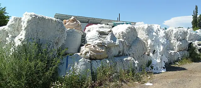 Waste Plastic Pile At The European Customer's Site