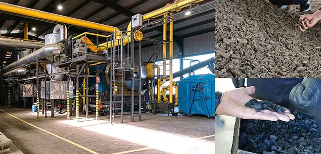 Olive Wood Chips to Charcoal Project in Europe