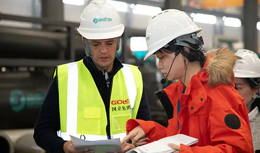 Beston-Group-Team-Provides-Blueprint-Explanation-to-Bolivia-Client